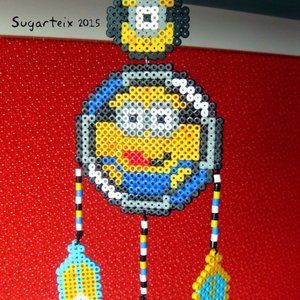 Minions perler bead dreamcatcher